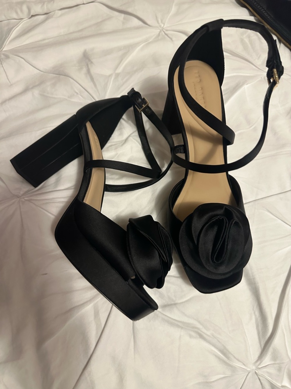 Ted Baker Black Platform Sandal with Floral Accent - Women's Dress Heels - Picture 5 of 10